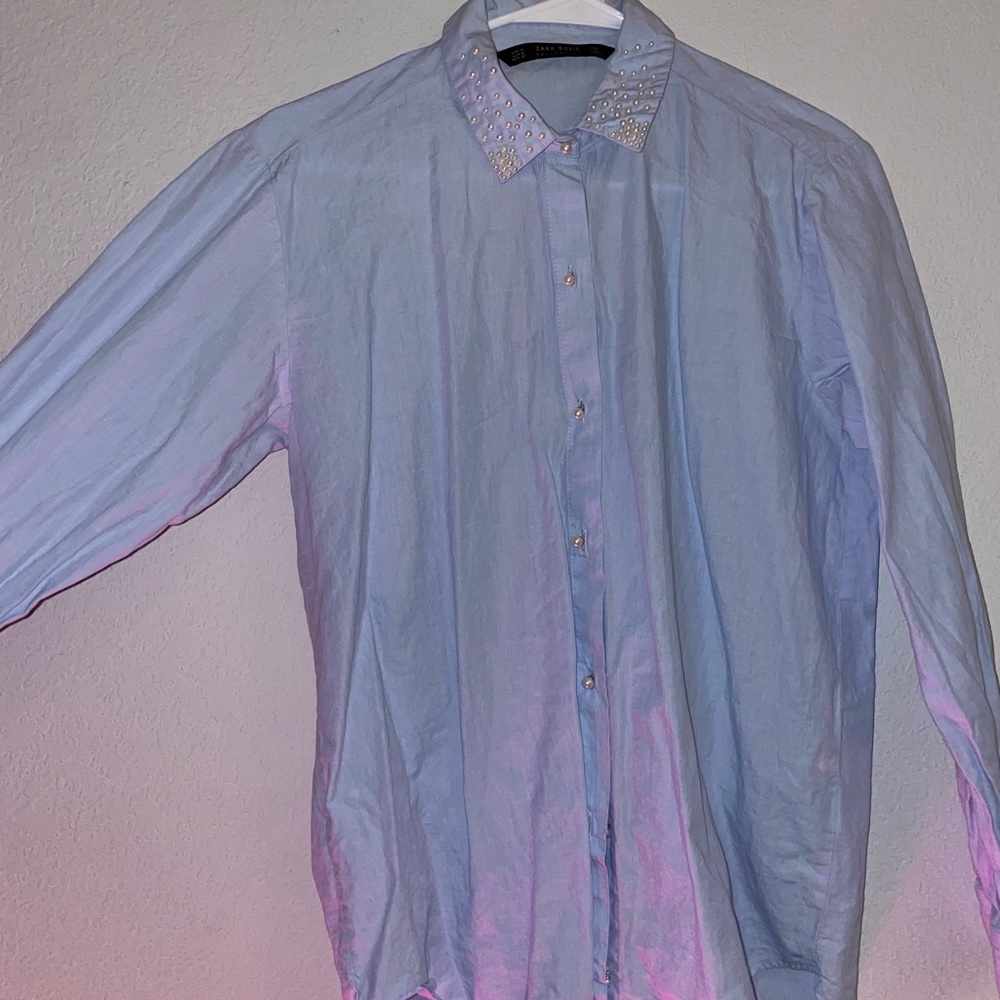 ZARA Pearl Button-Up